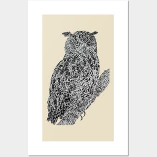 Dotwork Owl Art Print Posters and Art